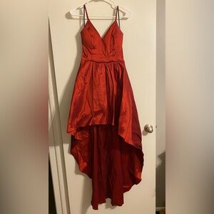 Satin Red Hi-Low Dress (Size 7/8)